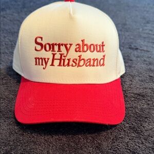 Red and White Cap with Humorous Text